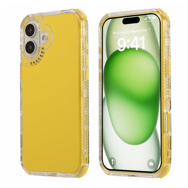 Dreamland 3 in 1 Solid Color Transparent Frame PC + TPU Phone Case, For iPhone 16 Pro Max, For iPhone 16 Pro, For iPhone 16 Plus