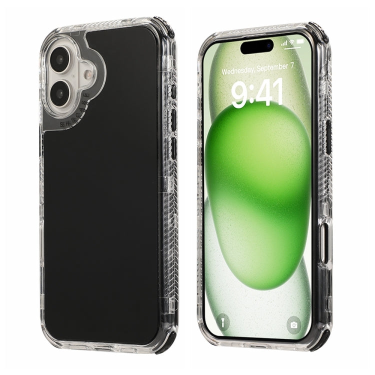 Dreamland 3 in 1 Solid Color Transparent Frame PC + TPU Phone Case, For iPhone 16 Pro Max, For iPhone 16 Pro, For iPhone 16 Plus