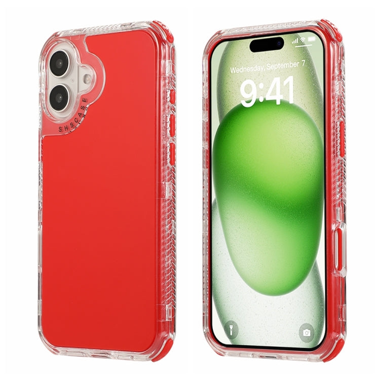 Dreamland 3 in 1 Solid Color Transparent Frame PC + TPU Phone Case, For iPhone 16 Pro Max, For iPhone 16 Pro, For iPhone 16 Plus