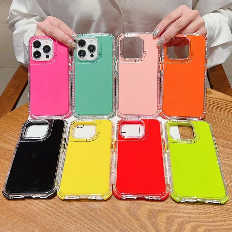 Dreamland 3 in 1 Solid Color Transparent Frame PC + TPU Phone Case, For iPhone 16 Pro Max, For iPhone 16 Pro, For iPhone 16 Plus
