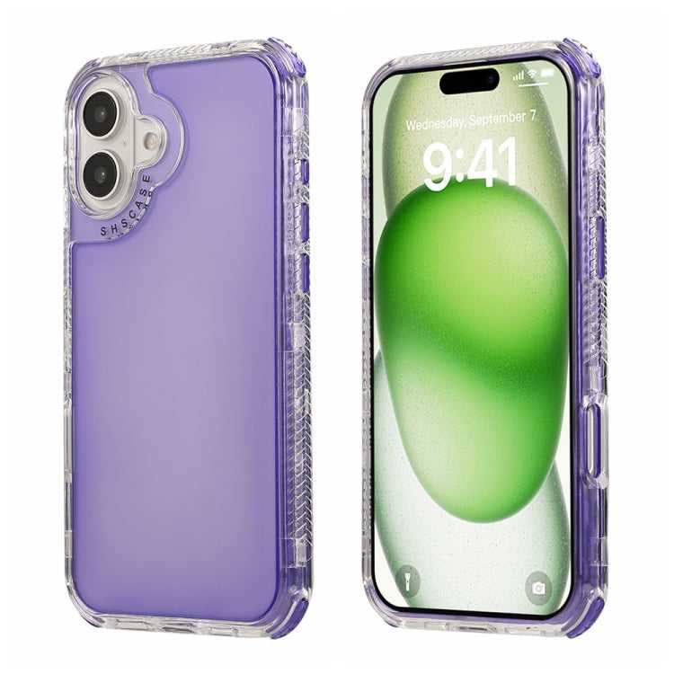 Dreamland 3 in 1 Clear Color Transparent Frame PC + TPU Phone Case, For iPhone 16 Pro Max, For iPhone 16 Pro, For iPhone 16 Plus, For iPhone 16