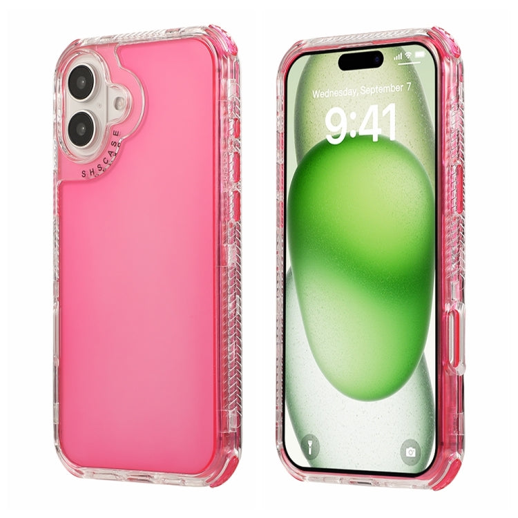 Dreamland 3 in 1 Clear Color Transparent Frame PC + TPU Phone Case, For iPhone 16 Pro Max, For iPhone 16 Pro, For iPhone 16 Plus, For iPhone 16