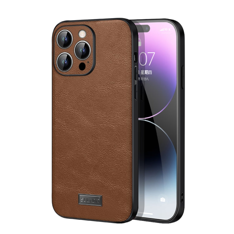 SULADA Shockproof TPU Hybrid Handmade Leather Phone Case, For iPhone 15 Pro Max, For iPhone 15 Pro, For iPhone 15 Plus, For iPhone 15