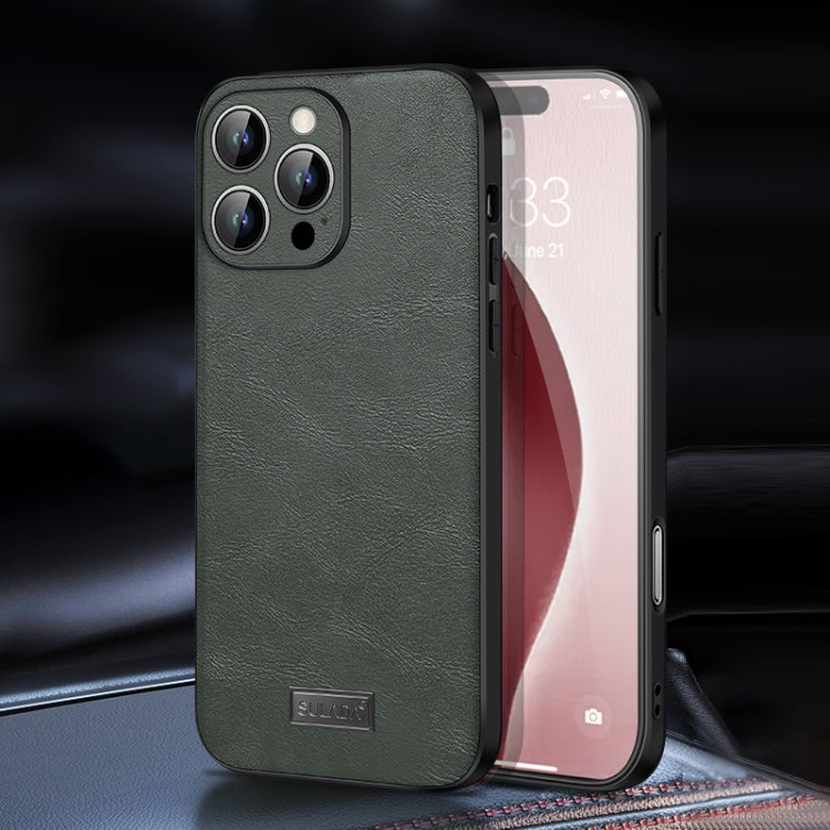 SULADA Shockproof TPU Hybrid Handmade Leather Phone Case, For iPhone 16 Pro Max, For iPhone 16 Pro, For iPhone 16 Plus, For iPhone 16