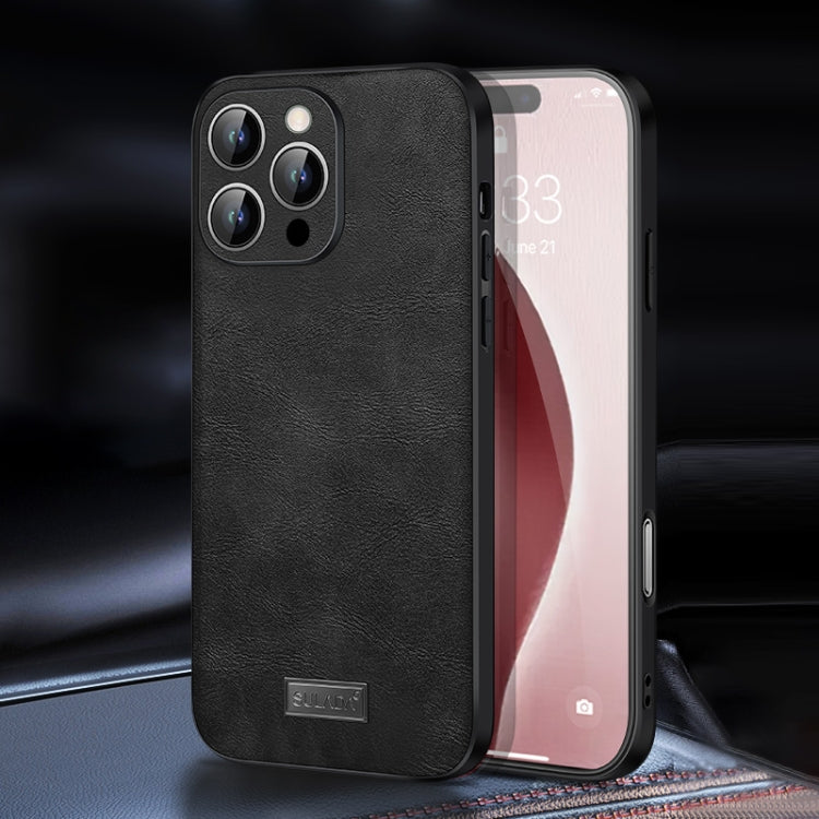 SULADA Shockproof TPU Hybrid Handmade Leather Phone Case, For iPhone 16 Pro Max, For iPhone 16 Pro, For iPhone 16 Plus, For iPhone 16