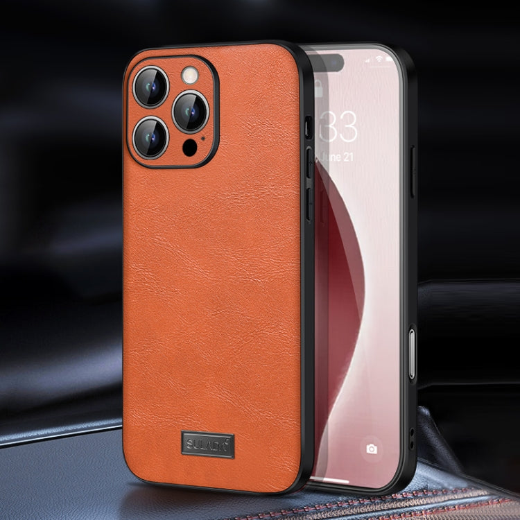 SULADA Shockproof TPU Hybrid Handmade Leather Phone Case, For iPhone 16 Pro Max, For iPhone 16 Pro, For iPhone 16 Plus, For iPhone 16