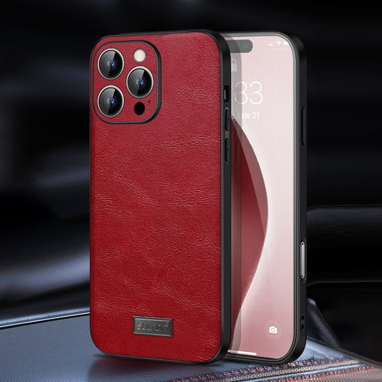 SULADA Shockproof TPU Hybrid Handmade Leather Phone Case, For iPhone 16 Pro Max, For iPhone 16 Pro, For iPhone 16 Plus, For iPhone 16