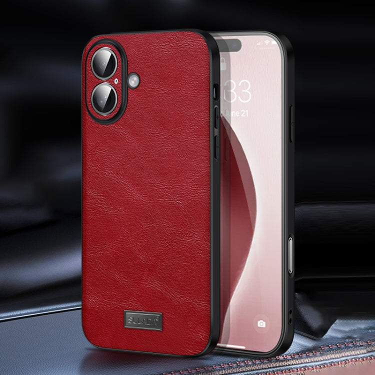 SULADA Shockproof TPU Hybrid Handmade Leather Phone Case, For iPhone 16 Pro Max, For iPhone 16 Pro, For iPhone 16 Plus, For iPhone 16