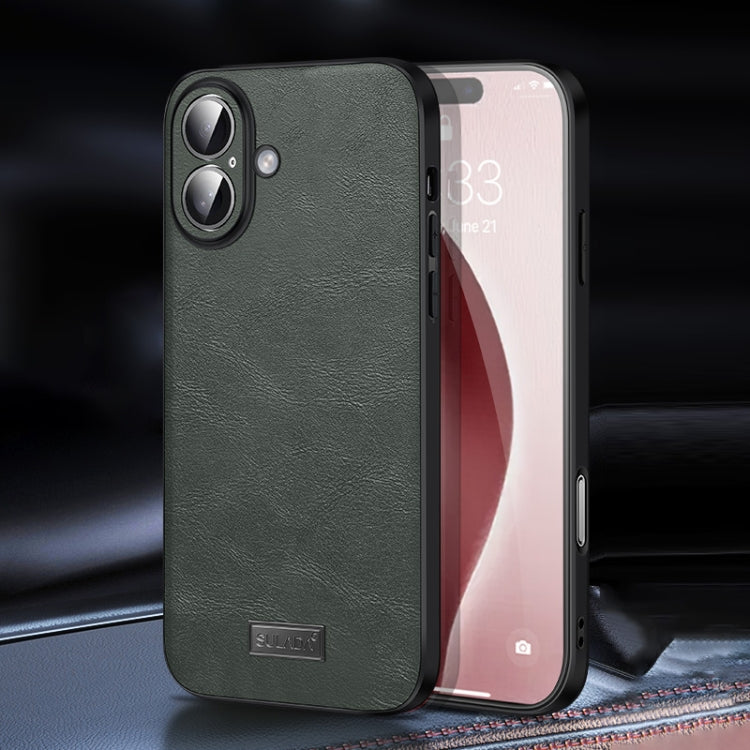 SULADA Shockproof TPU Hybrid Handmade Leather Phone Case, For iPhone 16 Pro Max, For iPhone 16 Pro, For iPhone 16 Plus, For iPhone 16