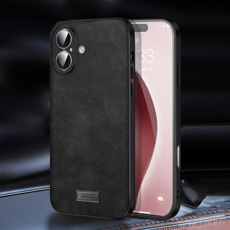 SULADA Shockproof TPU Hybrid Handmade Leather Phone Case, For iPhone 16 Pro Max, For iPhone 16 Pro, For iPhone 16 Plus, For iPhone 16