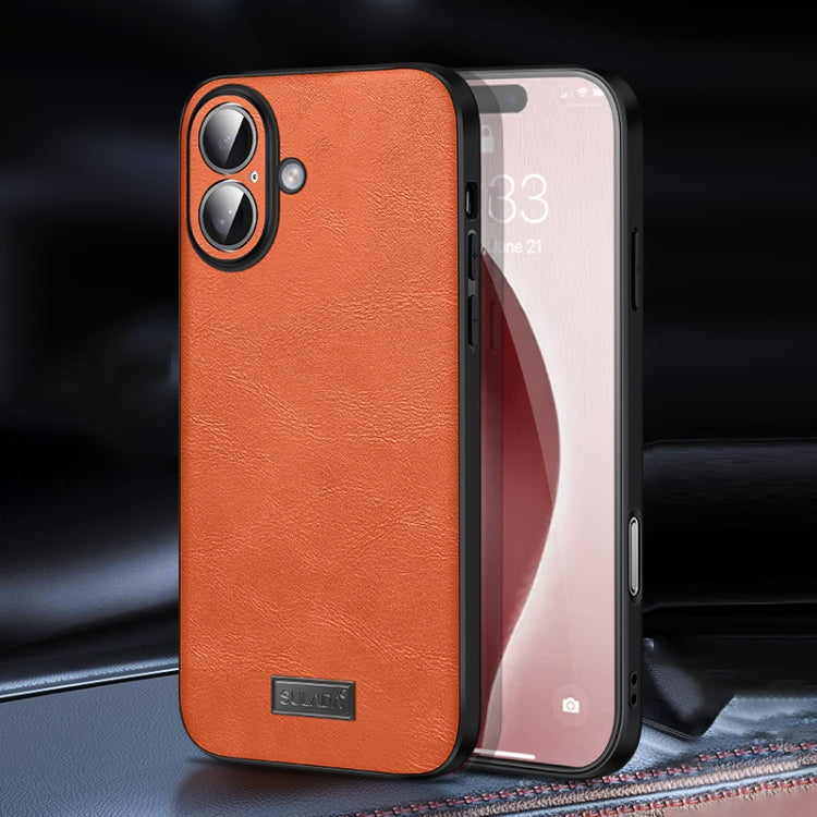 SULADA Shockproof TPU Hybrid Handmade Leather Phone Case, For iPhone 16 Pro Max, For iPhone 16 Pro, For iPhone 16 Plus, For iPhone 16