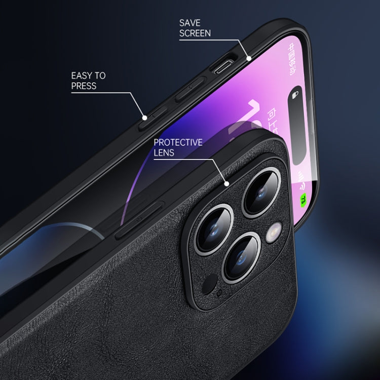 SULADA Shockproof TPU Hybrid Handmade Leather Phone Case, For iPhone 16 Pro Max, For iPhone 16 Pro, For iPhone 16 Plus, For iPhone 16