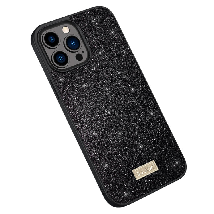 SULADA Glittery PC Hybrid TPU Handmade Leather Phone Case, For iPhone 16 Pro Max, For iPhone 16 Pro, For iPhone 16 Plus, For iPhone 16, For iPhone 15 Pro Max