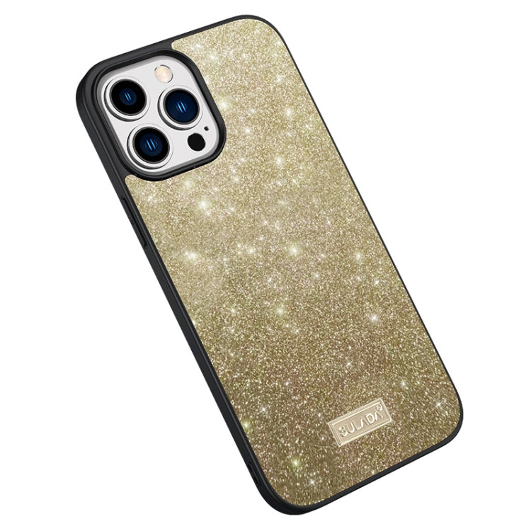 SULADA Glittery PC Hybrid TPU Handmade Leather Phone Case, For iPhone 16 Pro Max, For iPhone 16 Pro, For iPhone 16 Plus, For iPhone 16, For iPhone 15 Pro Max