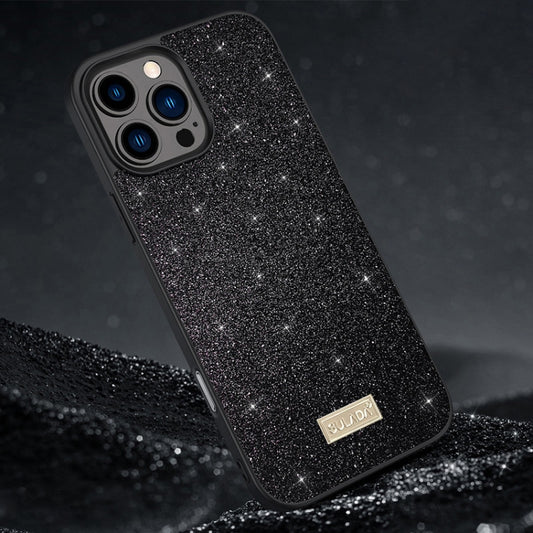 SULADA Glittery PC Hybrid TPU Handmade Leather Phone Case, For iPhone 16 Pro Max, For iPhone 16 Pro, For iPhone 16 Plus, For iPhone 16, For iPhone 15 Pro Max