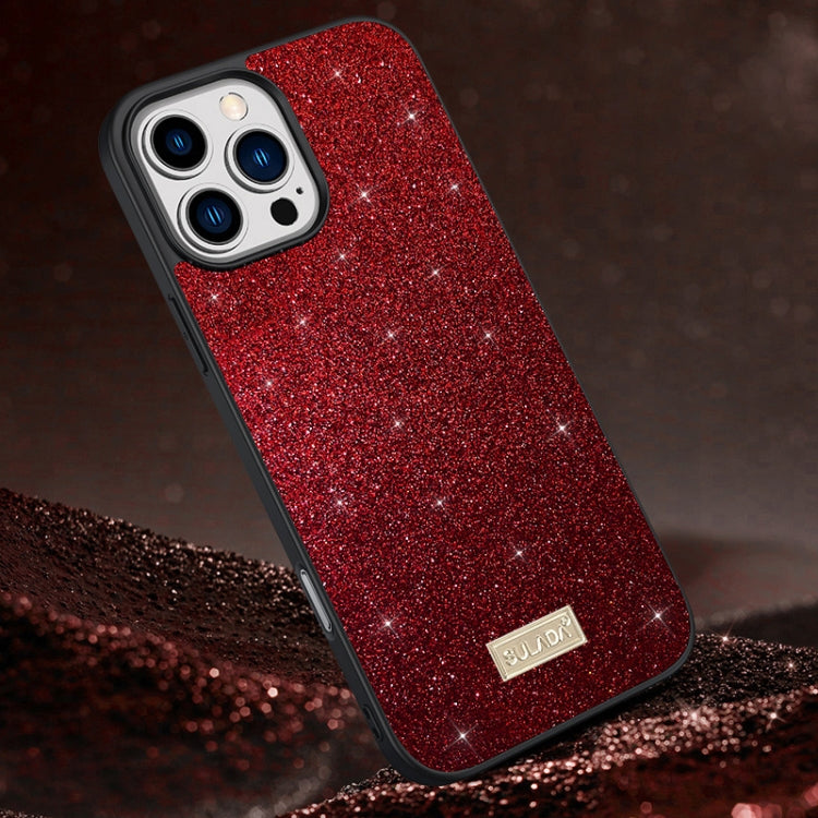 SULADA Glittery PC Hybrid TPU Handmade Leather Phone Case, For iPhone 16 Pro Max, For iPhone 16 Pro, For iPhone 16 Plus, For iPhone 16, For iPhone 15 Pro Max