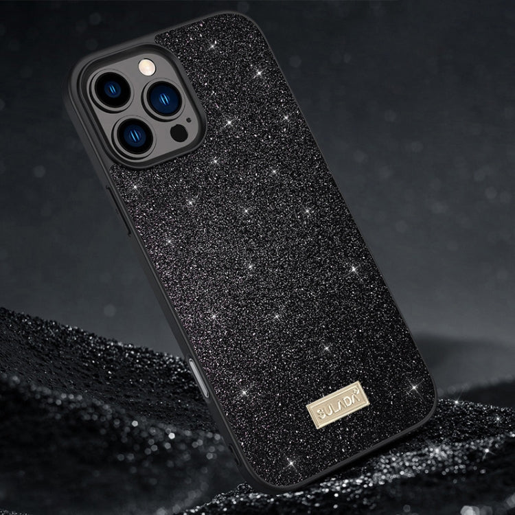 SULADA Glittery PC Hybrid TPU Handmade Leather Phone Case, For iPhone 16 Pro Max, For iPhone 16 Pro, For iPhone 16 Plus, For iPhone 16, For iPhone 15 Pro Max