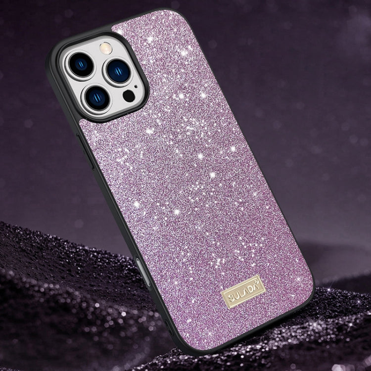 SULADA Glittery PC Hybrid TPU Handmade Leather Phone Case, For iPhone 16 Pro Max, For iPhone 16 Pro, For iPhone 16 Plus, For iPhone 16, For iPhone 15 Pro Max