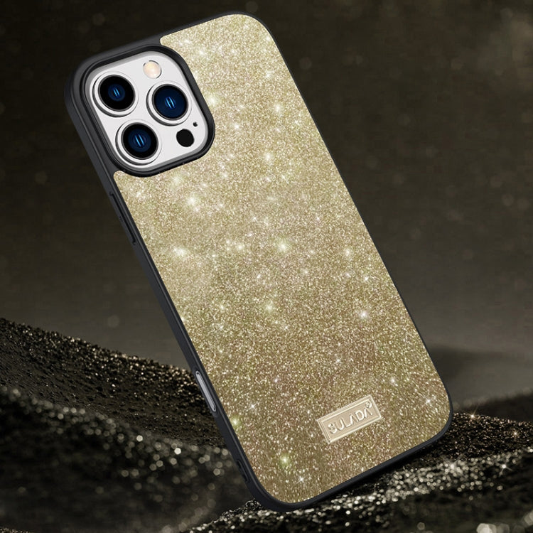 SULADA Glittery PC Hybrid TPU Handmade Leather Phone Case, For iPhone 16 Pro Max, For iPhone 16 Pro, For iPhone 16 Plus, For iPhone 16, For iPhone 15 Pro Max