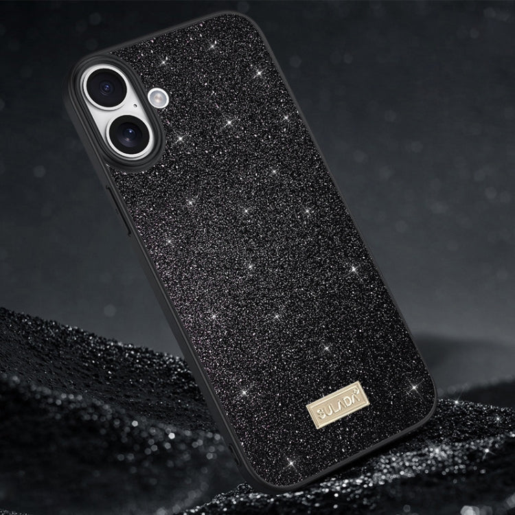 SULADA Glittery PC Hybrid TPU Handmade Leather Phone Case, For iPhone 16 Pro Max, For iPhone 16 Pro, For iPhone 16 Plus, For iPhone 16, For iPhone 15 Pro Max