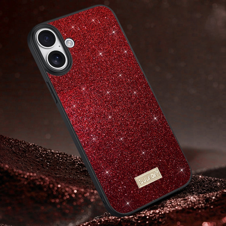SULADA Glittery PC Hybrid TPU Handmade Leather Phone Case, For iPhone 16 Pro Max, For iPhone 16 Pro, For iPhone 16 Plus, For iPhone 16, For iPhone 15 Pro Max