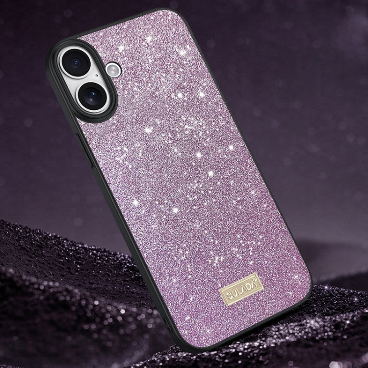 SULADA Glittery PC Hybrid TPU Handmade Leather Phone Case, For iPhone 16 Pro Max, For iPhone 16 Pro, For iPhone 16 Plus, For iPhone 16, For iPhone 15 Pro Max