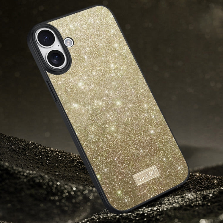 SULADA Glittery PC Hybrid TPU Handmade Leather Phone Case, For iPhone 16 Pro Max, For iPhone 16 Pro, For iPhone 16 Plus, For iPhone 16, For iPhone 15 Pro Max
