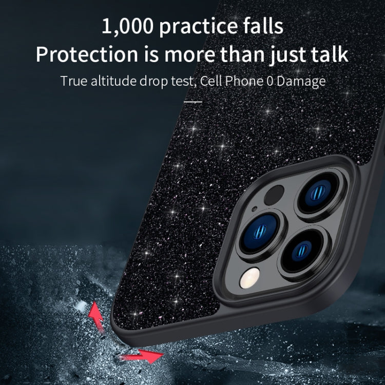 SULADA Glittery PC Hybrid TPU Handmade Leather Phone Case, For iPhone 16 Pro Max, For iPhone 16 Pro, For iPhone 16 Plus, For iPhone 16, For iPhone 15 Pro Max
