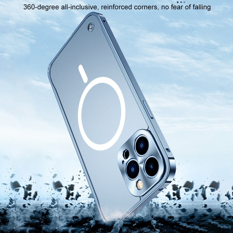 Metal Frame Frosted PC Shockproof MagSafe Case, For iPhone 15 Pro Max