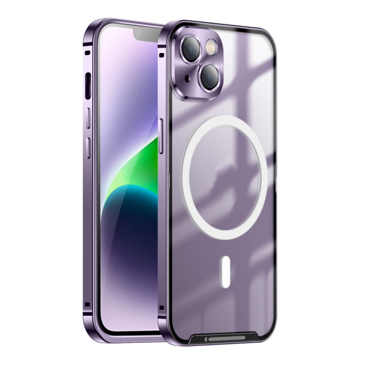 Frosted MagSafe Magnetic Metal Phone Case, For iPhone 15 Pro, For iPhone 15 Plus, For iPhone 15
