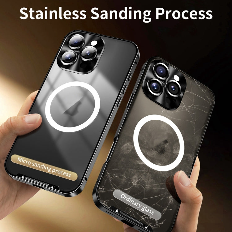 Frosted MagSafe Magnetic Metal Phone Case, For iPhone 16 Pro Max, For iPhone 16 Pro, For iPhone 16, For iPhone 15 Pro Max