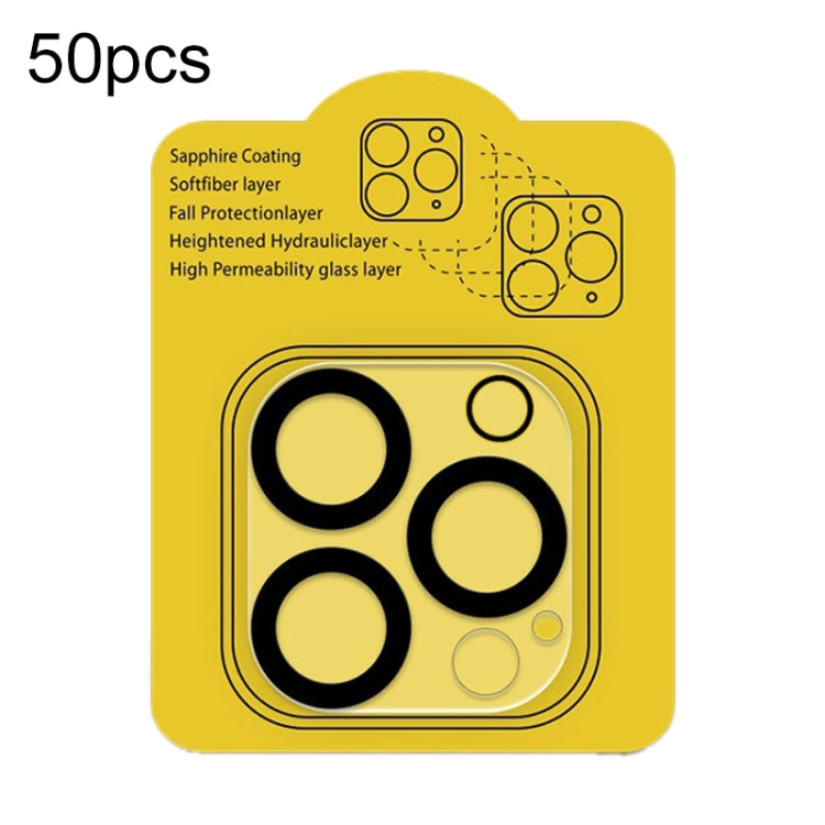 50pcs Tempered Glass Back Camera Film, For iPhone 17 / 16 / 16 Plus, For iPhone 16 Pro Max / 16 Pro, For iPhone 15 Pro / 15 Pro Max, For iPhone 15 / 15 Plus