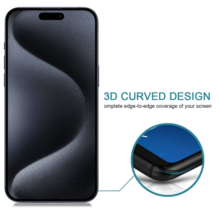 25pcs Full Cover Anti-spy Silk Screen Tempered Glass Film, For iPhone 15 Pro Max / 15 Plus, For iPhone 15 Pro / 15