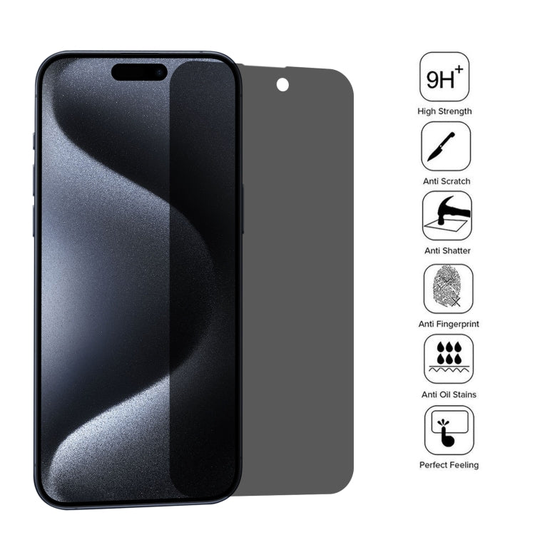 25pcs High Transparency Full Cover Anti-spy Tempered Glass Film, For iPhone 15 Pro Max / 15 Plus, For iPhone 15 Pro / 15