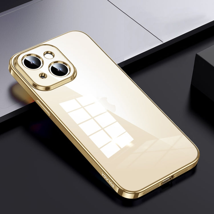 SULADA Shine Through Series Plating TPU Transparent Phone Case, For iPhone 15