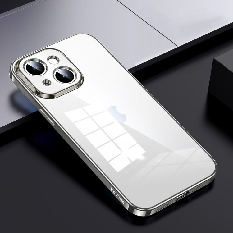 SULADA Shine Through Series Plating TPU Transparent Phone Case, For iPhone 15