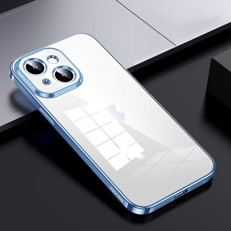 SULADA Shine Through Series Plating TPU Transparent Phone Case, For iPhone 15