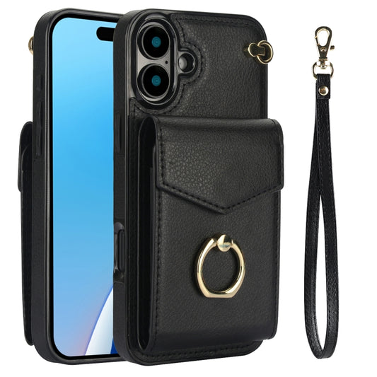 Ring Holder RFID Card Slot Phone Case, For iPhone 16, For iPhone 15 Pro Max, For iPhone 15 Pro, For iPhone 15 Plus