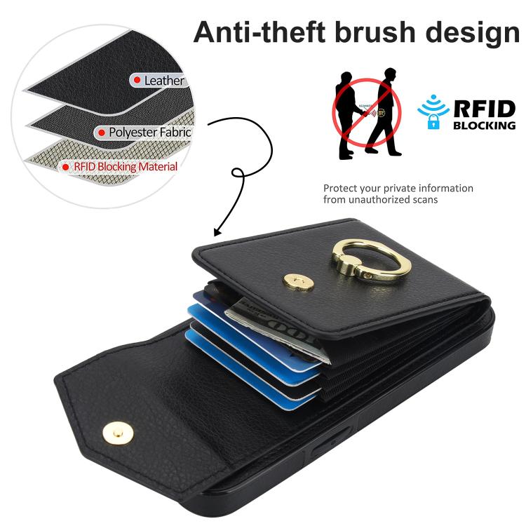 Ring Holder RFID Card Slot Phone Case, For iPhone 17e / 16e, For iPhone 17 Pro Max, For iPhone 17 Pro, For iPhone 17
