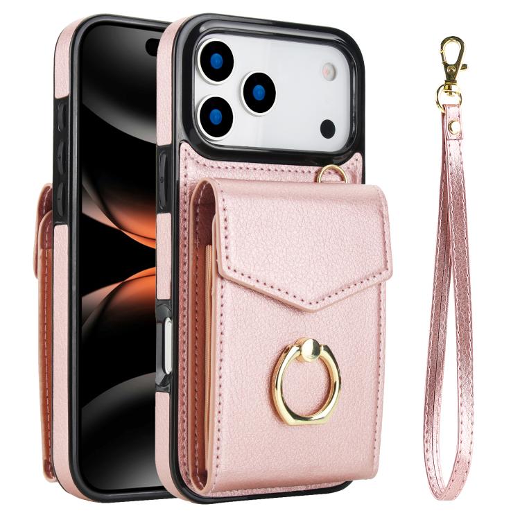 Ring Holder RFID Card Slot Phone Case, For iPhone 17e / 16e, For iPhone 17 Pro Max, For iPhone 17 Pro, For iPhone 17
