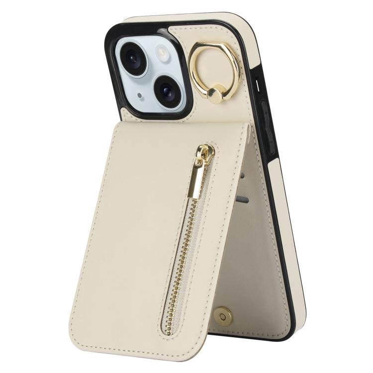Retro Ring and Zipper RFID Card Slot Phone Case, For iPhone 15 Pro Max, For iPhone 15 Pro, For iPhone 15 Plus