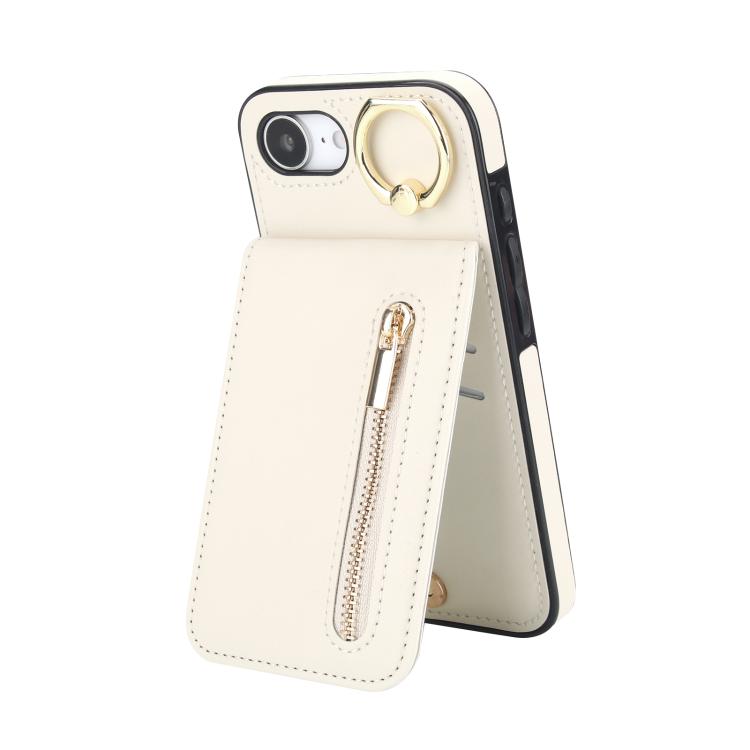 Retro Ring and Zipper RFID Card Slot Phone Case, For iPhone 16e, For iPhone 16 Pro Max, For iPhone 16 Pro