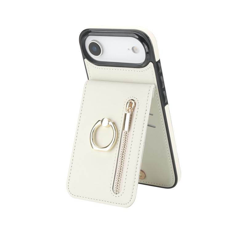 Retro Ring and Zipper RFID Card Slot Phone Case, For iPhone 16 Plus, For iPhone 16, For iPhone 15 Pro Max