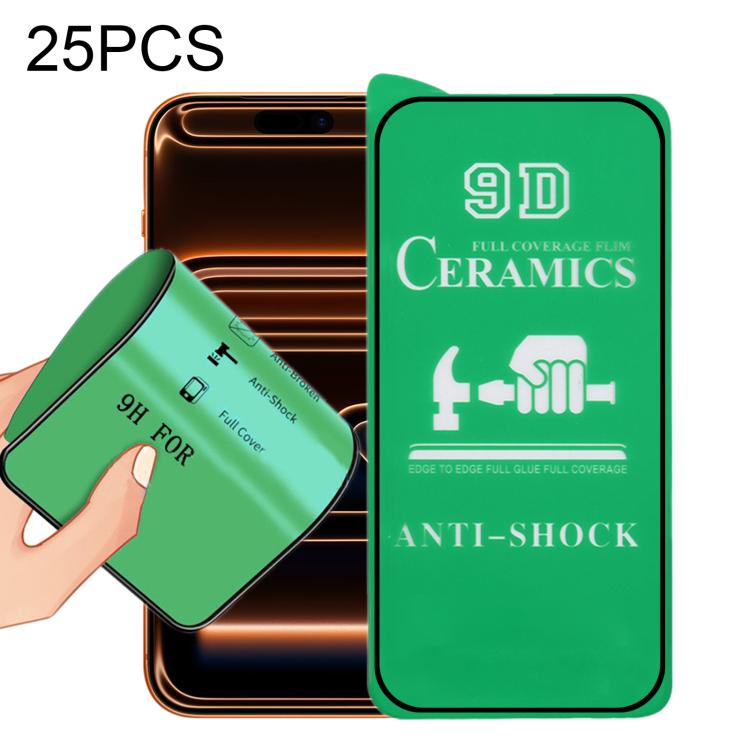 25pcs 9D Full Screen Full Glue Ceramic Film
