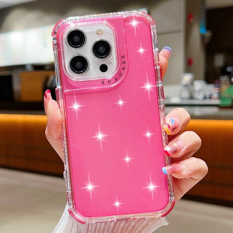 Glitter Powder 3-in-1 TPU + PC Phone Case, For iPhone 16 Pro Max, For iPhone 16 Pro, For iPhone 16 Plus, For iPhone 16, For iPhone 15 Pro Max, For iPhone 15 Pro