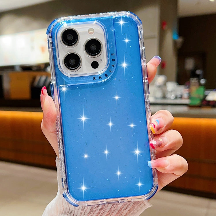 Glitter Powder 3-in-1 TPU + PC Phone Case, For iPhone 16 Pro Max, For iPhone 16 Pro, For iPhone 16 Plus, For iPhone 16, For iPhone 15 Pro Max, For iPhone 15 Pro