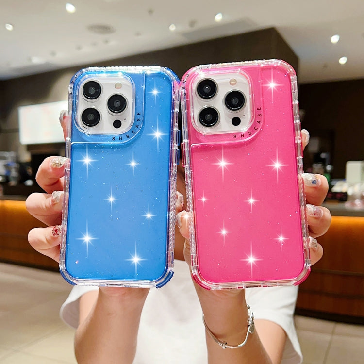Glitter Powder 3-in-1 TPU + PC Phone Case, For iPhone 16 Pro Max, For iPhone 16 Pro, For iPhone 16 Plus, For iPhone 16, For iPhone 15 Pro Max, For iPhone 15 Pro