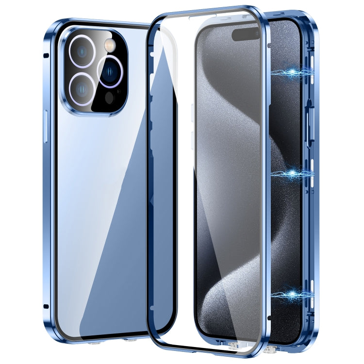 Magnetic Double-buckle HD Tempered Glass Phone Case, For iPhone 16, For iPhone 15 Pro Max, For iPhone 15 Pro, For iPhone 15 Plus