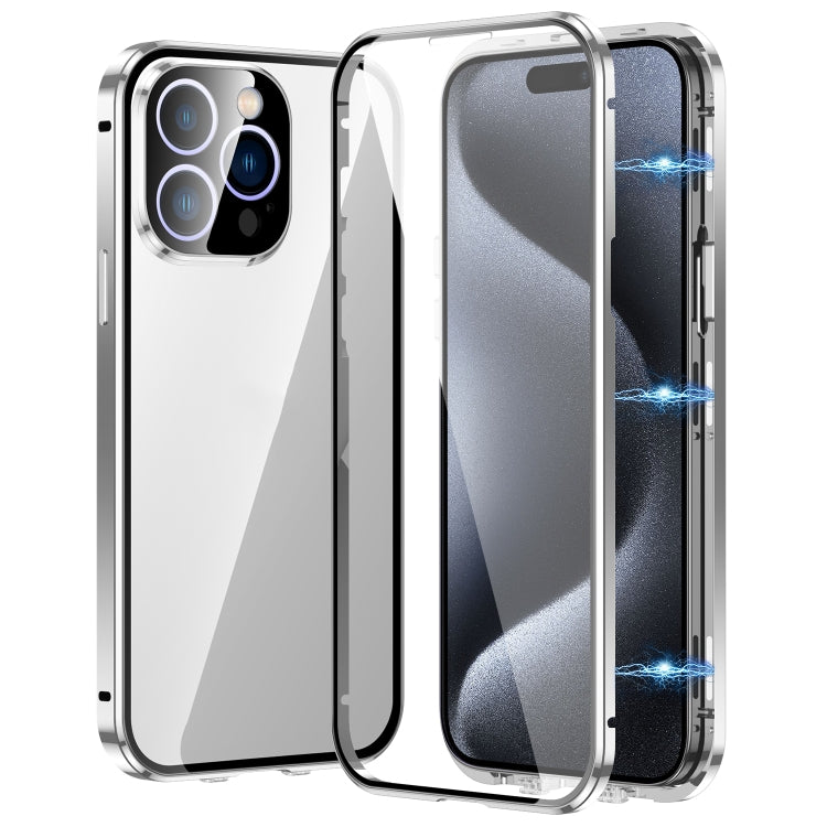Magnetic Double-buckle HD Tempered Glass Phone Case, For iPhone 16, For iPhone 15 Pro Max, For iPhone 15 Pro, For iPhone 15 Plus