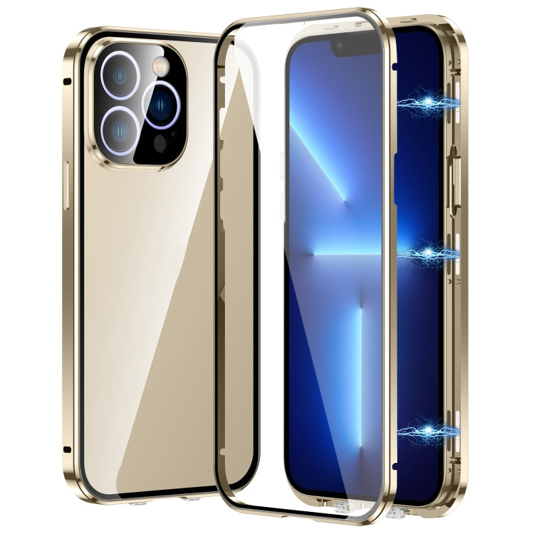 Magnetic Double-buckle HD Tempered Glass Phone Case, For iPhone 15, For iPhone 13 Pro Max, For iPhone 13 Pro, For iPhone 13